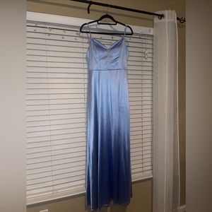 A Large Satin Light Blue Prom Dress from Macy's